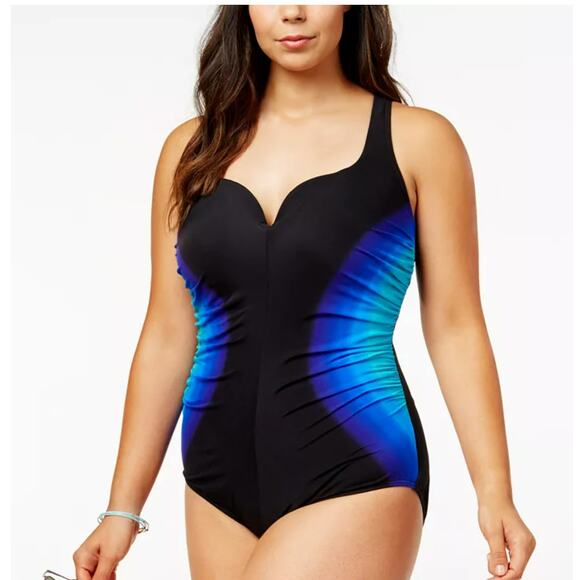 New Miraclesuit Temptress Gulf Stream Ombre Tummy Control One-Piece Swimsuit 16 - Picture 1 of 9